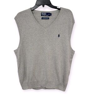Polo Ralph Lauren Men’s‎ Pima Cotton Gray Sweater Vest Size L